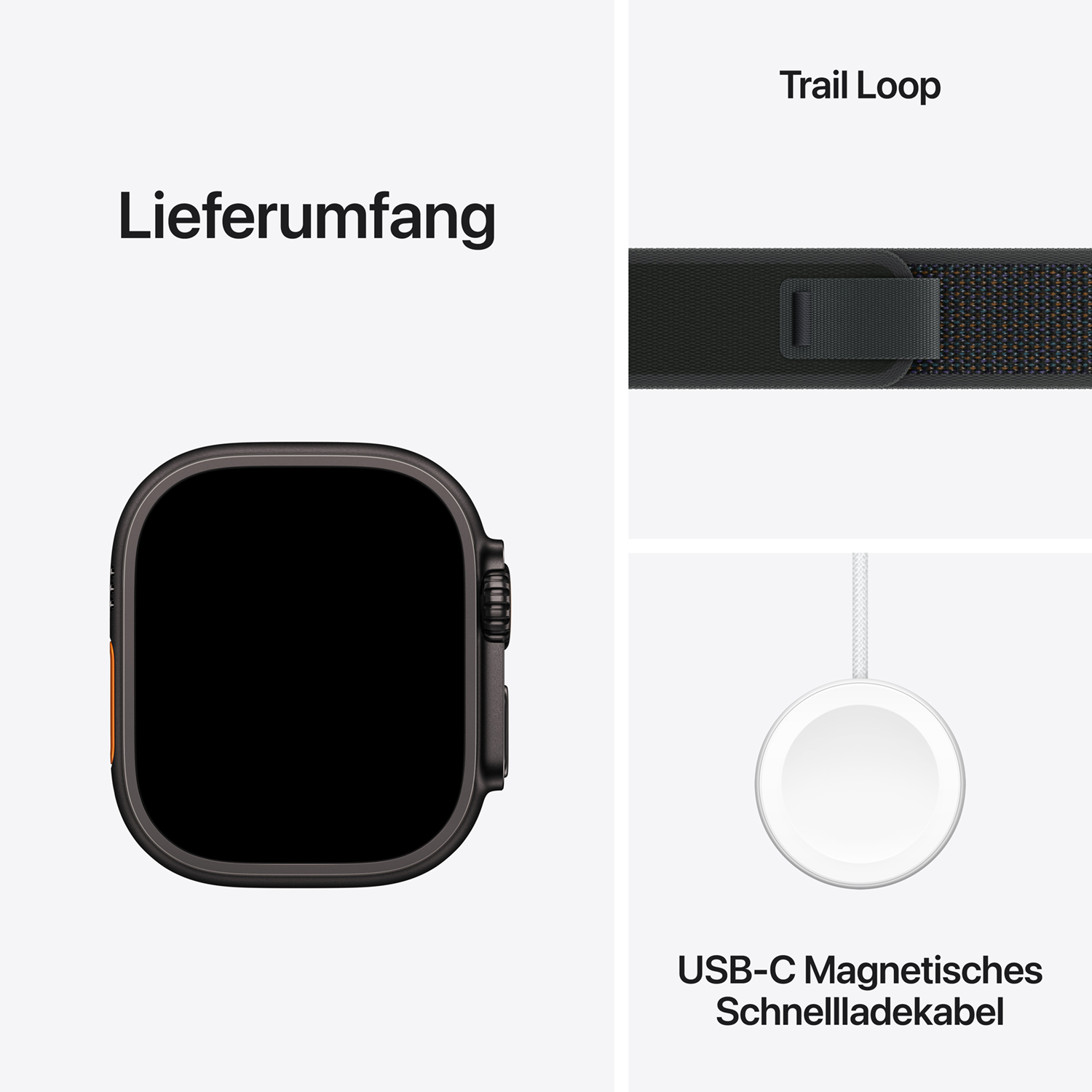 Apple Watch Ultra 2 Titanium Cellular 49mm Schwarz (Trail Loop schwarz) M/L Apple Watch Ultra 2 Titanium Cellular 49mm Schwarz (Trail Loop schwarz) M/L