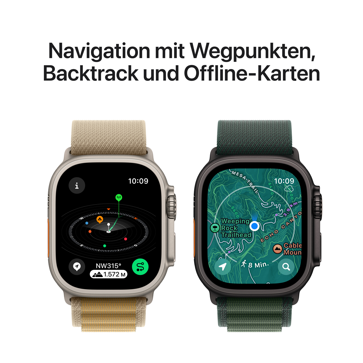 Apple Watch Ultra 2 Titanium Cellular 49mm Schwarz (Trail Loop schwarz) M/L Apple Watch Ultra 2 Titanium Cellular 49mm Schwarz (Trail Loop schwarz) M/L